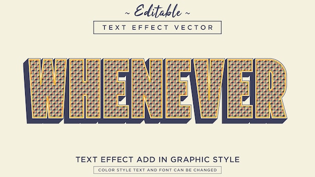 Pattern style text effect with gorgeous color combination