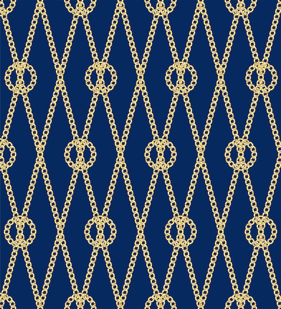 pattern with gold chains vector fabric design trendy style