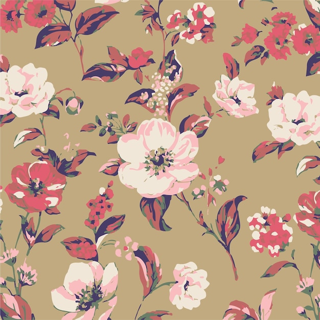Pattern with simple pretty small flowers little floral liberty seamless texture background Spring