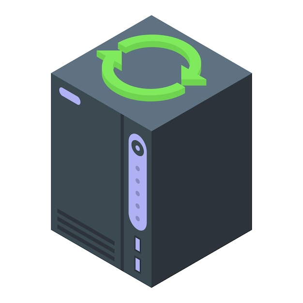 Pc backup icon Isometric of Pc backup vector icon for web design isolated on white background