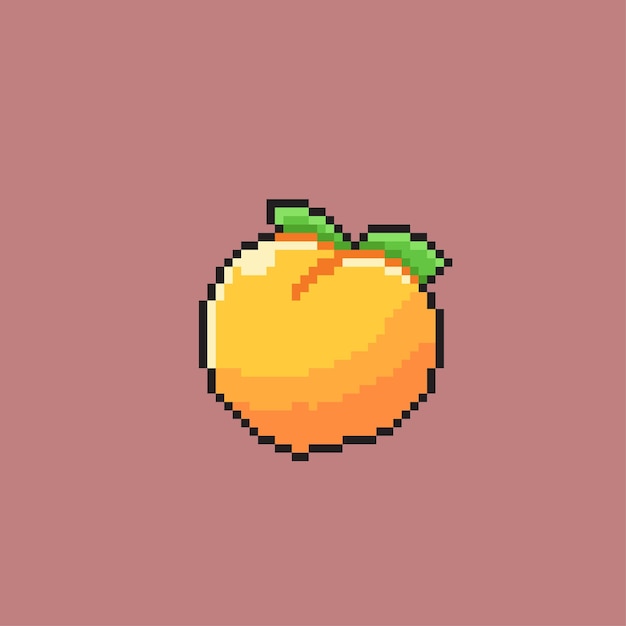 peach in pixel art style