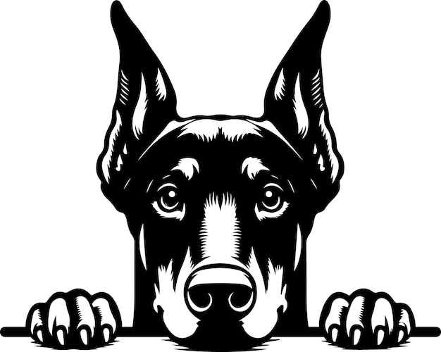 Peeking Puppy Dog Silhouette