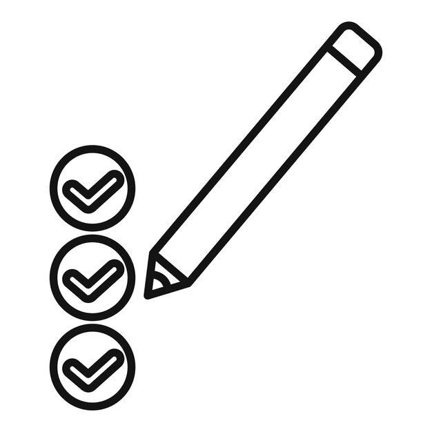 Pencil checking items on checklist completing tasks achieving goals icon