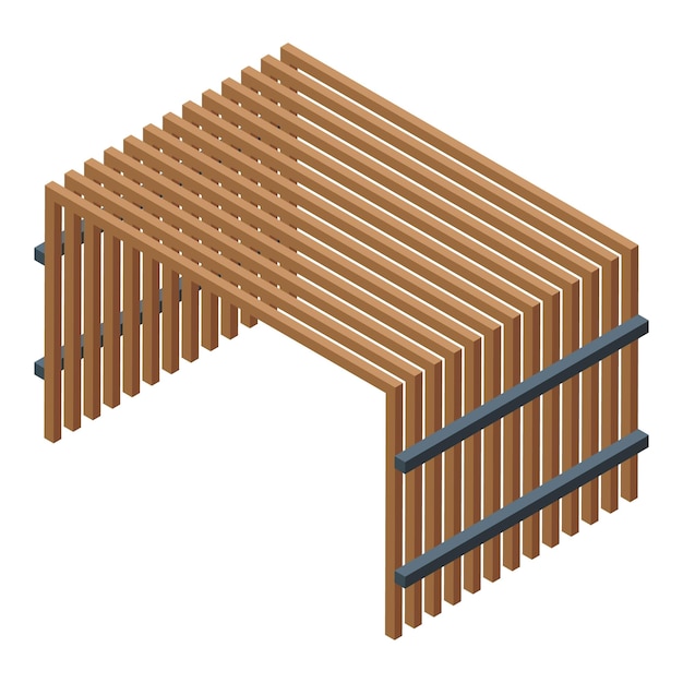 Pergola construction icon isometric vector House building Wood summer