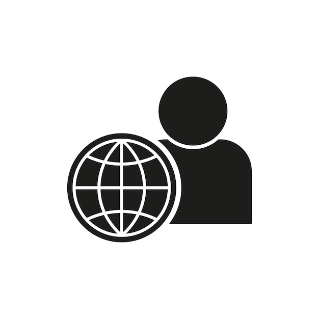 Person globe network concept icon Vector illustration EPS 10