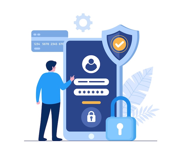 personal data security, cyber data security online concept illustration, internet security or information privacy. flat vector illustration banner and protection