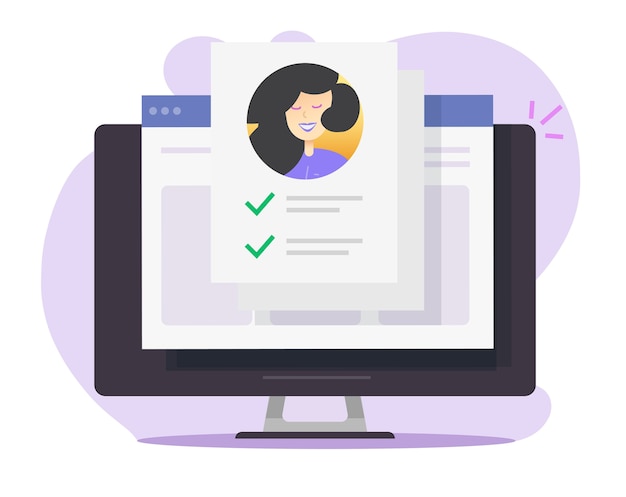 personal identity paper form check list document online on desktop computer