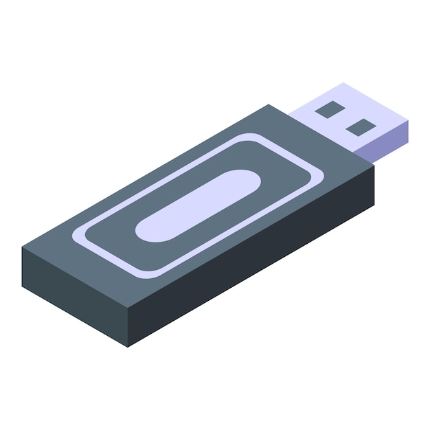 personal information usb flash icon isometric of personal information usb flash vector icon for web design isolated on white background