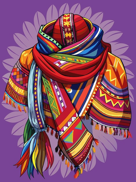 peruvian wool scarf vector graphics illustration eps source file format lossless scaling icon design