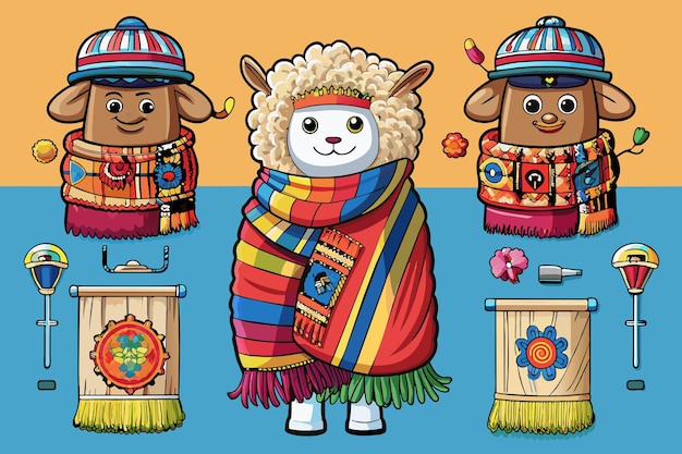 peruvian wool scarf vector graphics illustration EPS source file format lossless scaling icon design