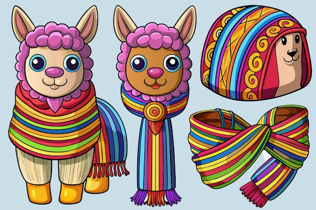 peruvian wool scarf vector graphics illustration EPS source file format lossless scaling icon design