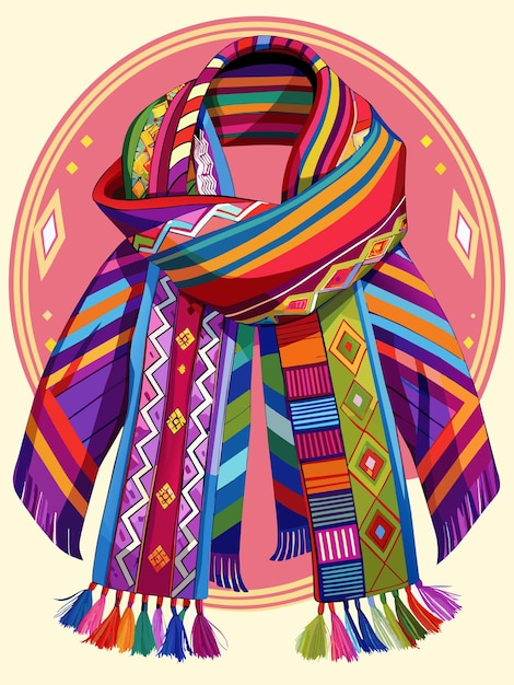 peruvian wool scarf vector graphics illustration eps source file format lossless scaling icon design