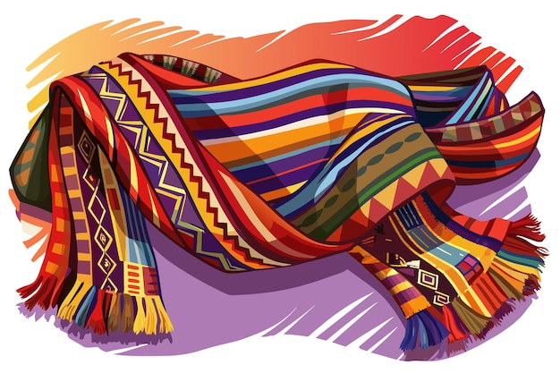 peruvian wool scarf vector graphics illustration EPS source file format lossless scaling icon design