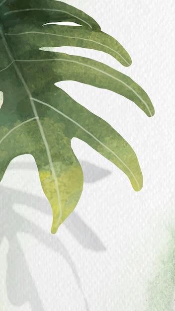 philodendron radiatum leaf pattern on white mobile phone wallpaper vector