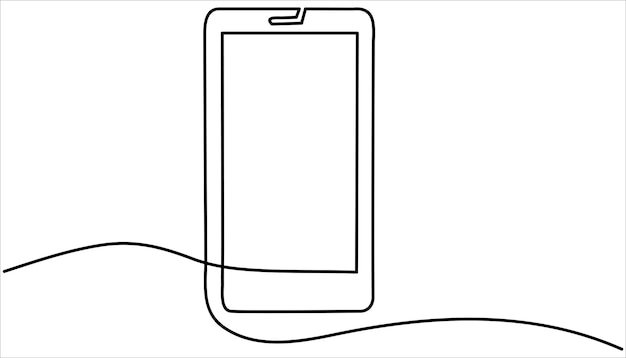Phone continuous one line drawing illustration