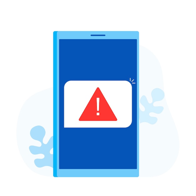 phone notifications, new message received concepts. smartphone with speech bubble and exclamation point icon. modern flat style vector illustration.
