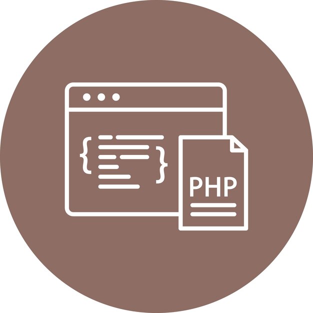 php coding icon vector image can be used for coding and development