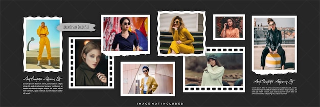 pictures or photos frame collage comics page grid layout abstract photo frames and digital photo wall template