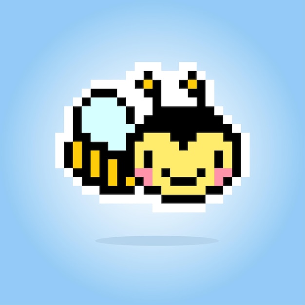Piksel 8-bits bie Dyrepiksler i vektorillustrasjon