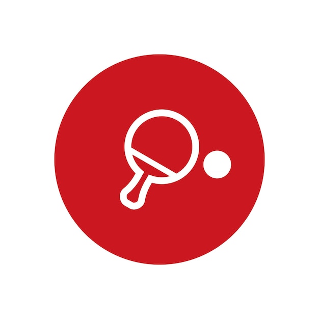 Ping pong vector icon on white background color editable