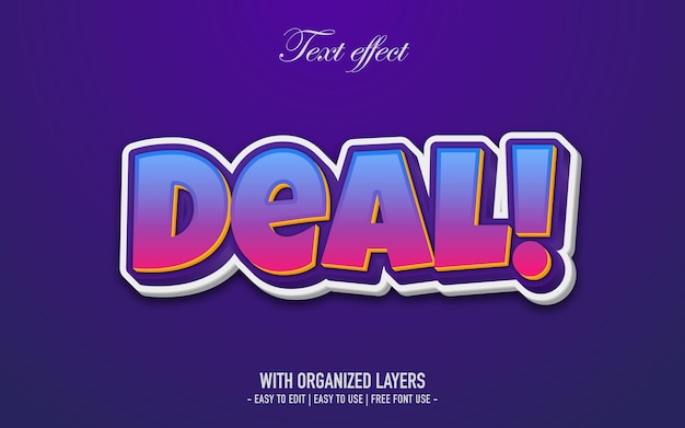Pink and blue gradient text effect editable