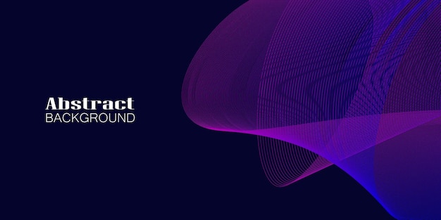 pink and purple glowing wavy line pattern on dark blue background with copy space modern technology futuristic neon color concept abstract wide banner design