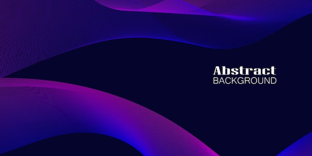 pink and purple glowing wavy line pattern on dark blue background with copy space modern technology futuristic neon color concept abstract wide banner design