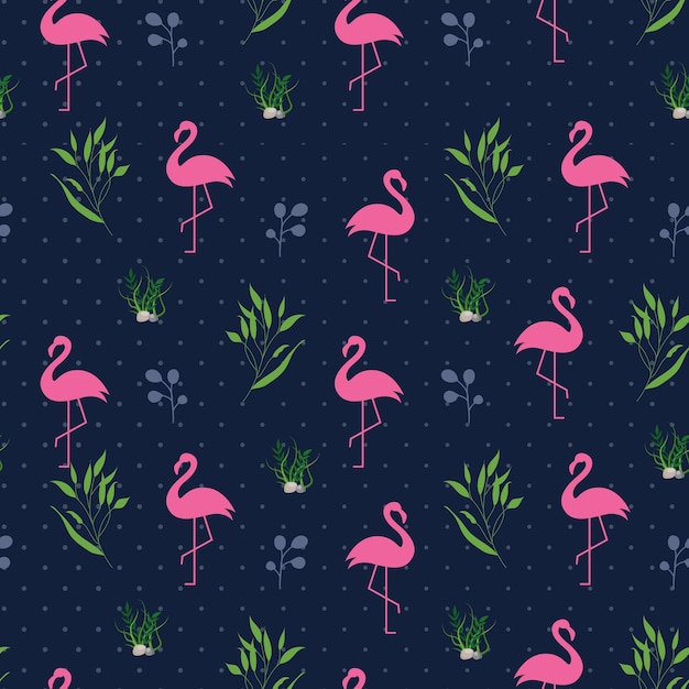 Pink flamingo seamless pattern