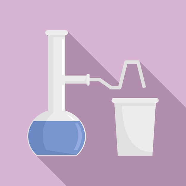 Pipe flask glass lab icon Flat illustration of pipe flask glass lab vector icon for web design