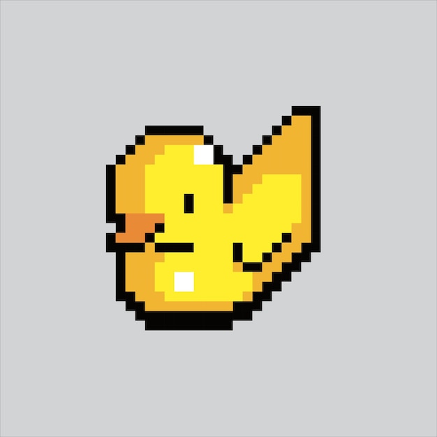 Pixel art illustration duck toy Pixelated duck toy Bathroom duck toy pixelated for the pixel art