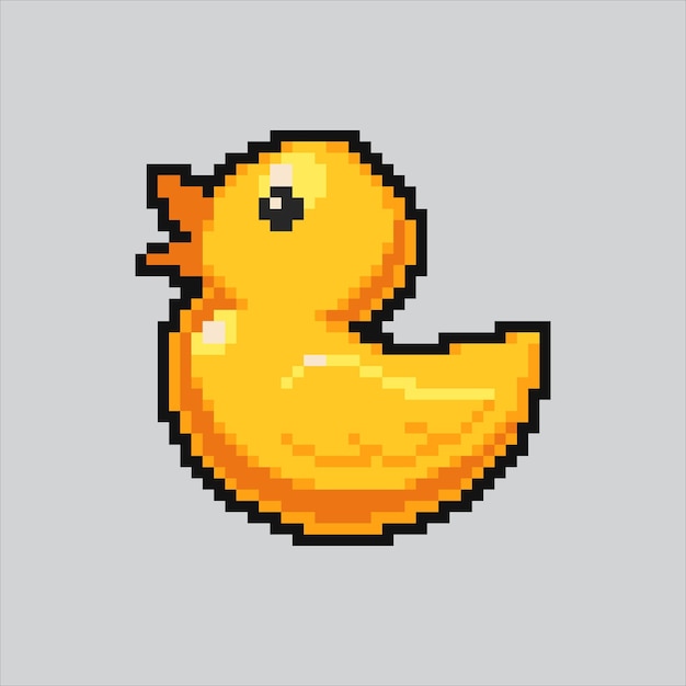 Pixel art illustration Rubber Duck Pixelated Duck Toy Cute Rubber Duck Toy Icon pixelated for the