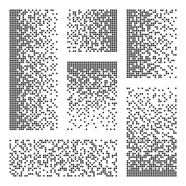 Pixel disintegration decay effect various rectangular elements made of square shapes dispersed