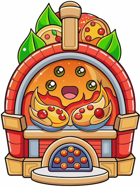 pizza oven vector graphics illustration EPS source file format lossless scaling icon design