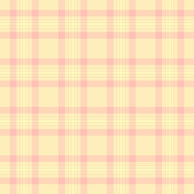 Plaid background vector of textile fabric seamless with a pattern check texture tartan in light and peach puff colors