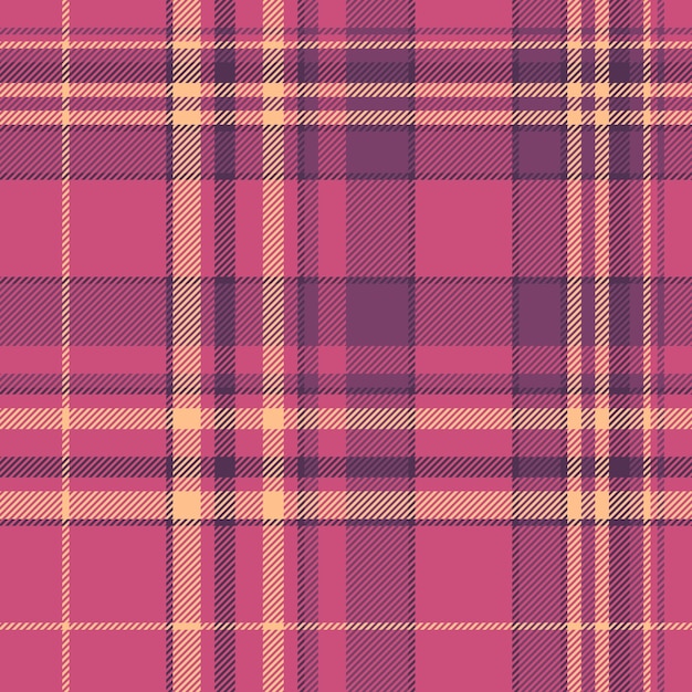 plaid check textile of pattern fabric background with a texture seamless vector tartan in pink and orange colors