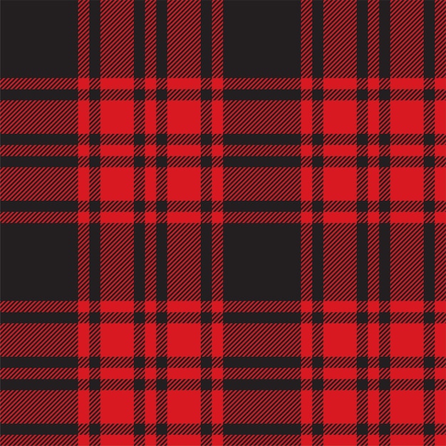 Plaid seamless pattern in red Check fabric texture Vector textile print design