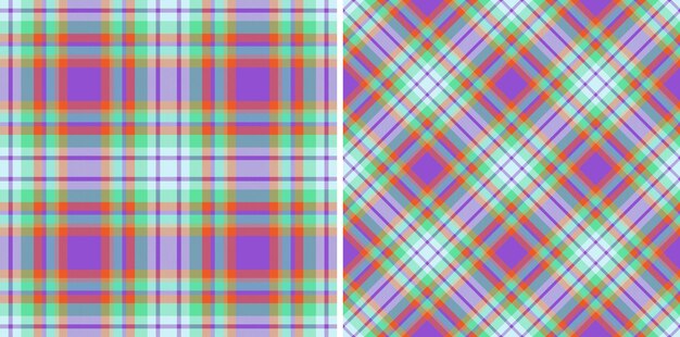 Plaid seamless vector Textile texture check Fabric background tartan pattern