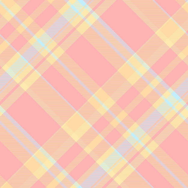 Plaid tartan vector of seamless texture background with a textile fabric pattern check in light and amber colors