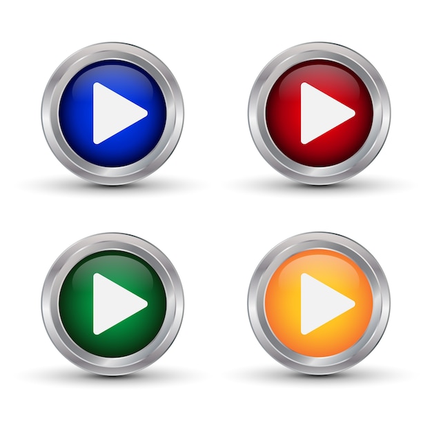 play icons. vector buttons
