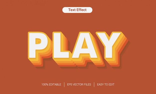 play with layer gradation color 3d eps text style effect