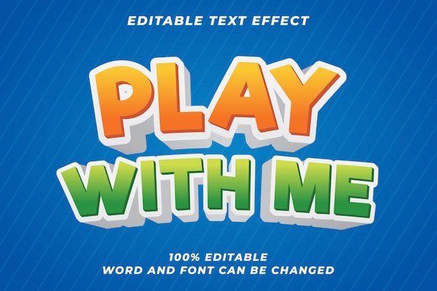 play with me kids text style effect  