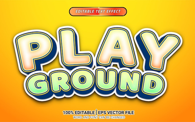 playground kids playful fresh 3d text effect design