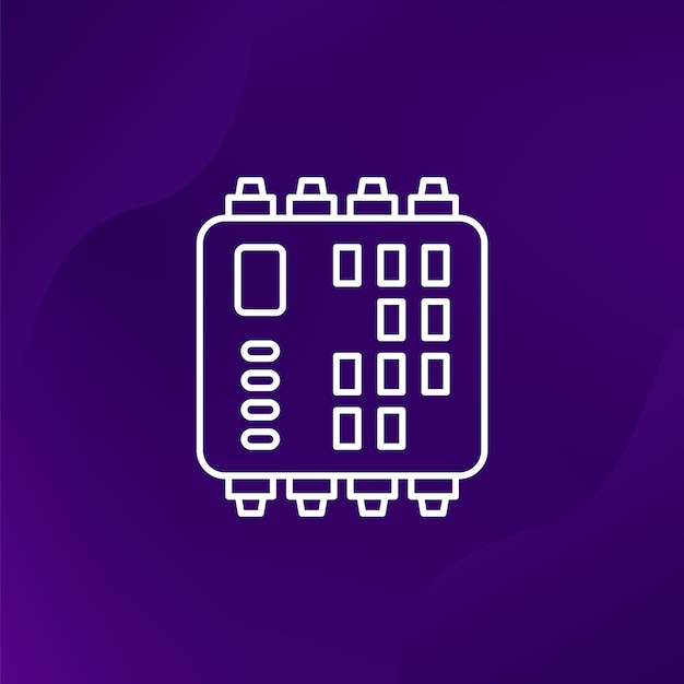 plc programmable logic controller line vector icon