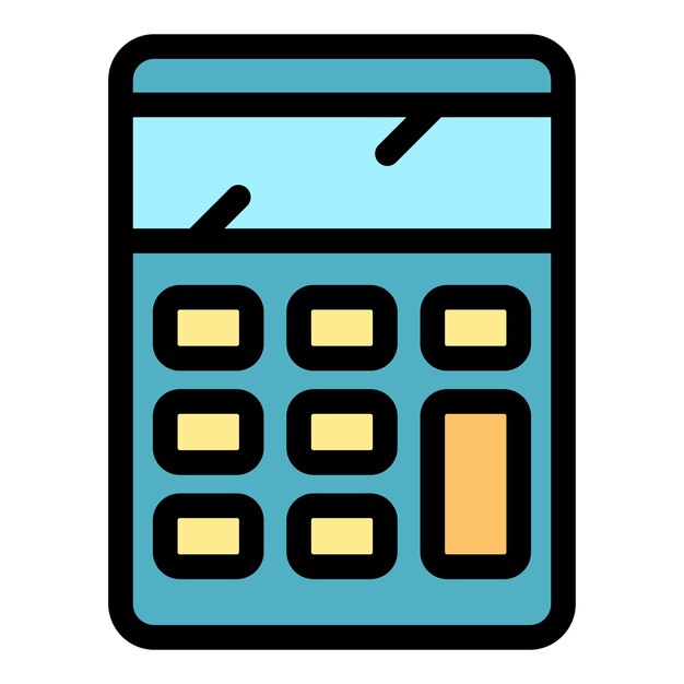 Pocket calculator icon Outline pocket calculator vector icon color flat isolated