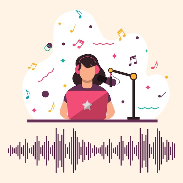 Podcast Broadcasting a new way of communication listening to audio app on smart