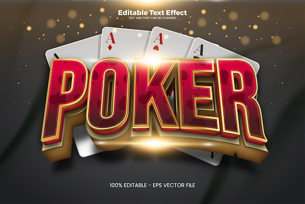 Poker editable text effect in modern trend style