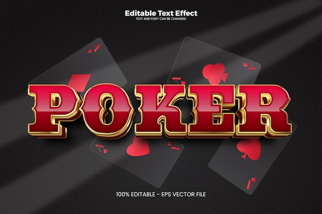 Poker editable text effect in modern trend style
