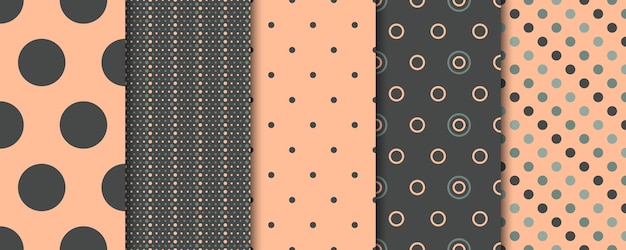 polka dot pattern peach fuzz color 2024 seamless pattern collection