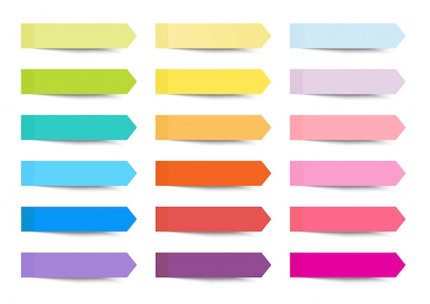 Post note sticky arrow index set with multi color