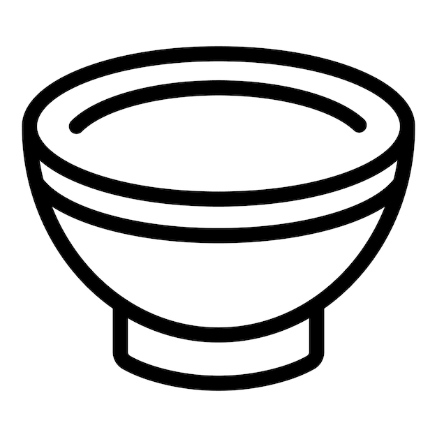 Pottery bowl icon outline vector Ceramic soup plate